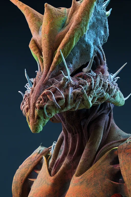 Image similar to a portrait of a strange sci fi fauna creature design by neville page, ken barthelmey, sharp focus, trending on artstation, cinematic lighting, hyper realism, octane render, 8 k, hyper detailed, vivid, ultra detailed, highly detailed, zbrush, concept art, creature design