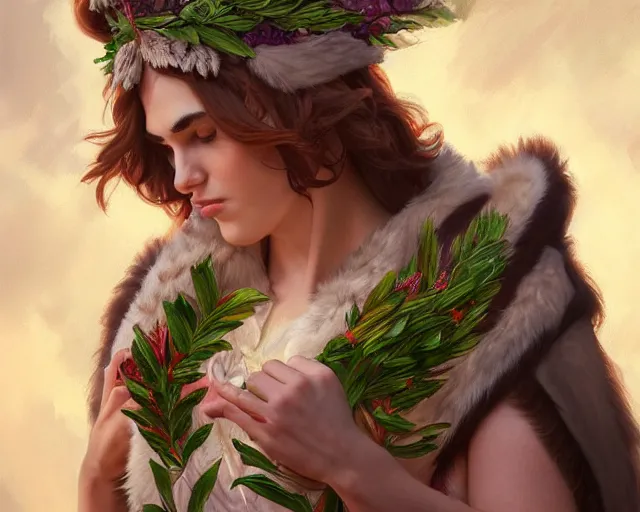 Image similar to a cute caracal wearing laurel wreath and a toga, photography of kurzgesagt, deep focus, d & d, fantasy, intricate, elegant, highly detailed, digital painting, artstation, concept art, matte, sharp focus, illustration, hearthstone, art by artgerm and greg rutkowski and alphonse mucha