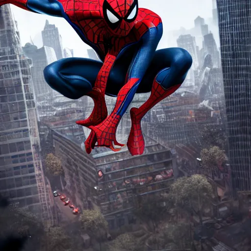 Image similar to spider - man sit on top of big raccoon and eating donuts, action scene, concept art, trending on artstation, highly detailed, intricate, sharp focus, digital art, 8 k