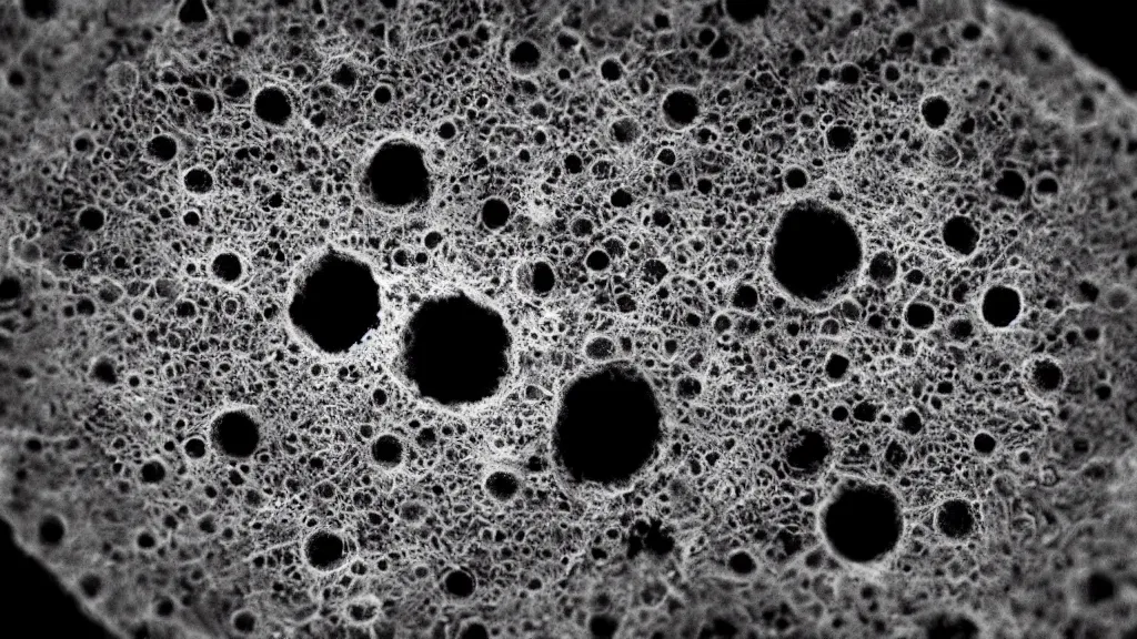 Image similar to a beautiful microscopic photo of a coronavirus seen through an electron microscope, dark, sinister, detailed, high contrast, art by Greg Rutkowski