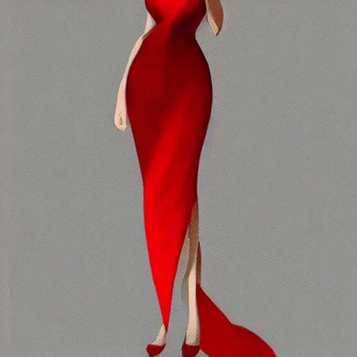 beautiful flawless jessica rabbit in her red dress by, Stable Diffusion