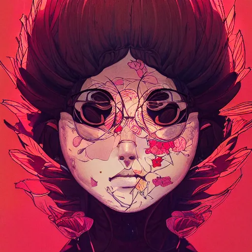 Image similar to prompt : flower character portrait soft light painted by james jean and katsuhiro otomo and erik jones, inspired by akira anime, smooth face feature, intricate oil painting, high detail illustration, sharp high detail, manga and anime 1 9 9 9