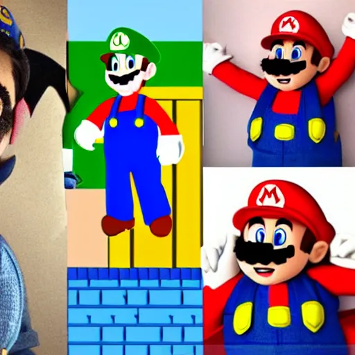 Image similar to a human version of super mario