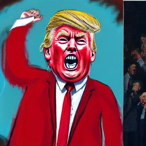 donald trump screaming, painted by francis bacon | Stable Diffusion ...