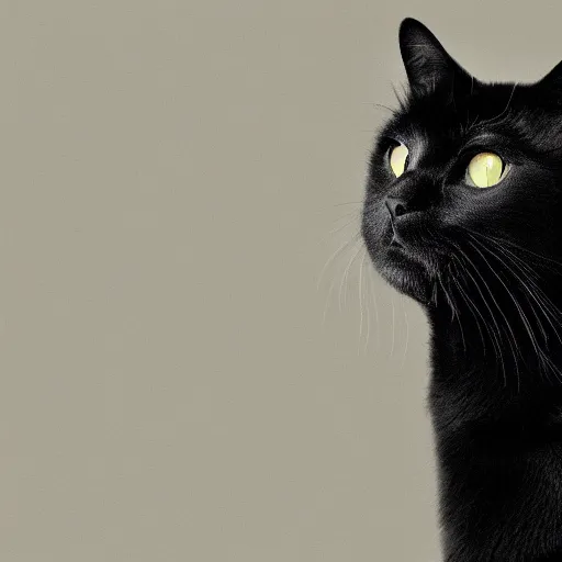 Image similar to a portrait of a black cat holding a cigarette, intricate, cinematic lighting, highly detailed, smooth, sharp focus, hyperrealism