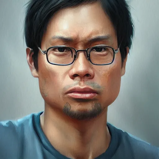 Prompt: hyper realistic, portrait of filipino ( dwight shrute ), painted by greg rutkowski, wlop, loish,