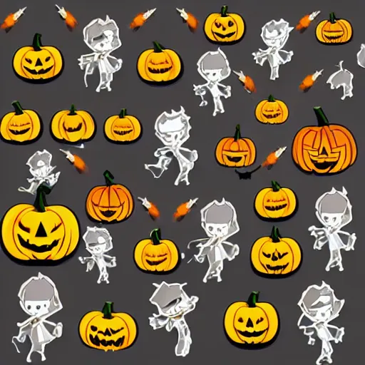 Prompt: a vector sticker halloween character