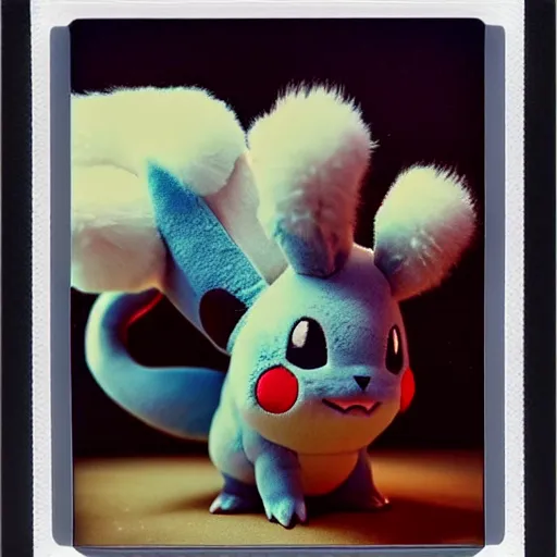 Prompt: polaroid photo:: cute fluffy pokemon, studio lighting:: by beeple and James Gilleard and Justin Gerard :: ornate, dynamic, particulate, intricate, elegant, highly detailed, centered, smooth, sharp focus