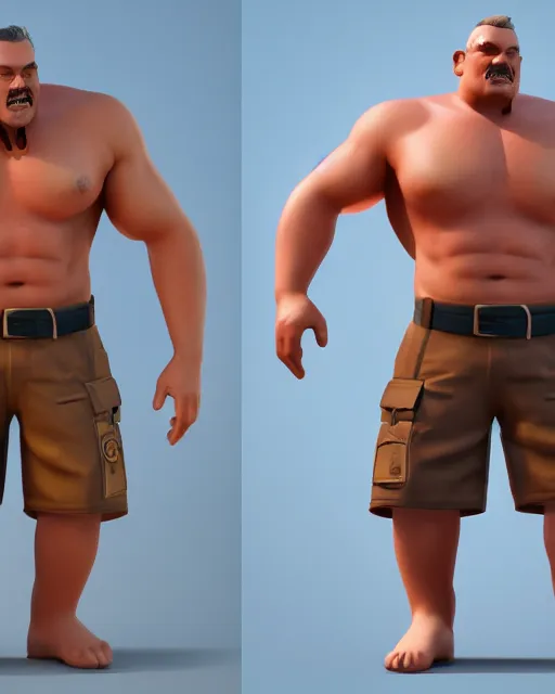 Image similar to hot daddy, 3 2 - year - old, short stubble, muscle summer shirt, character design, octane render, by artstation, 8 k, artbreeder