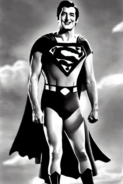 Image similar to rock hudson playing superman in 1 9 7 8, superhero movie