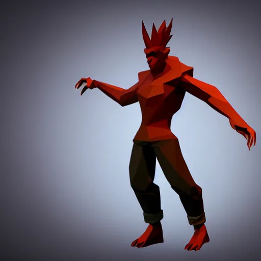 Prompt: low poly render of garou, concept art, unreal engine