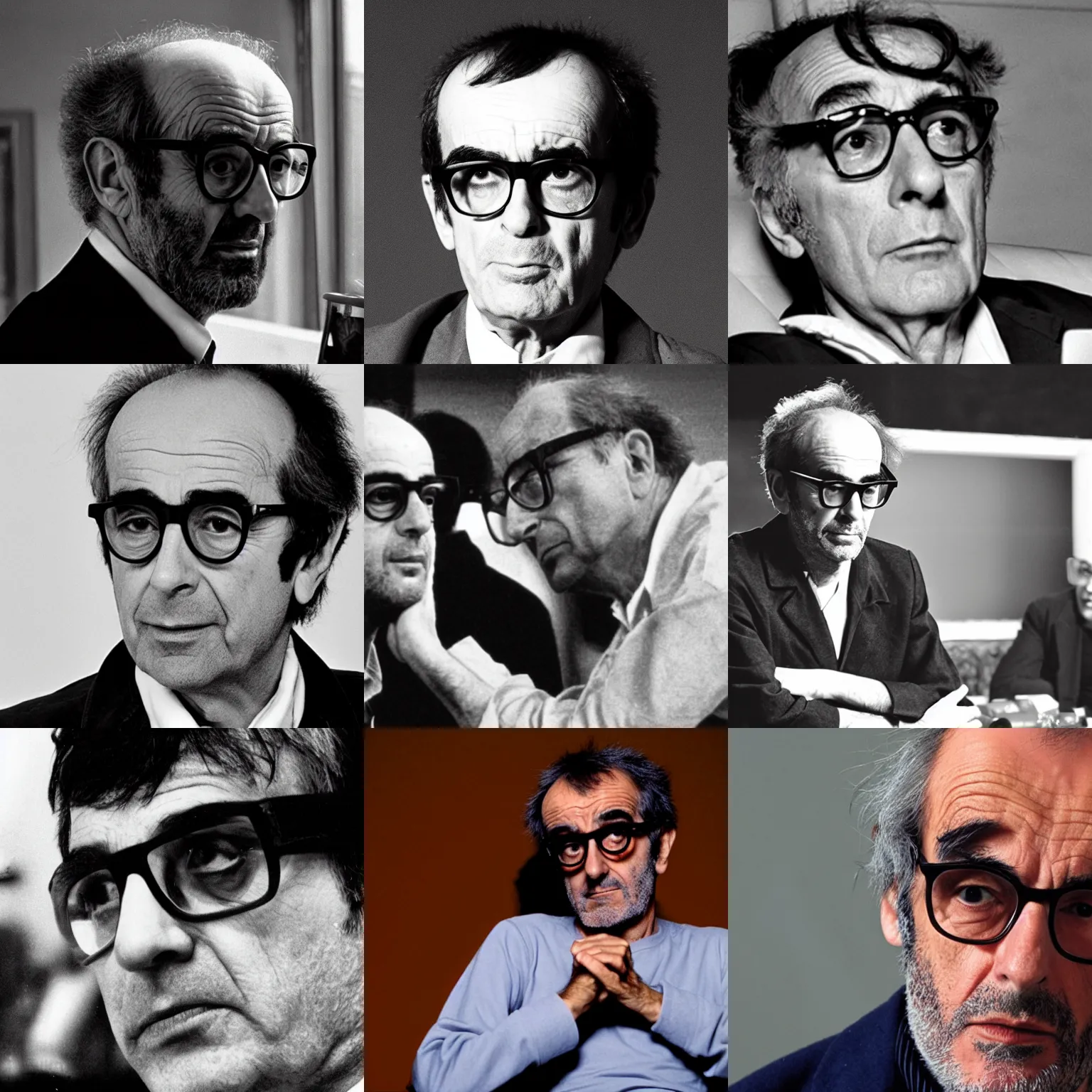 Prompt: a conference with jean - luc godard