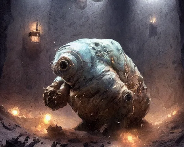 Image similar to a tardigrade!!! in a luxury hotel! suite room in the style of prehistoric! iceage, art by greg rutkowski and artgerma, stunning! concept art, interior! design