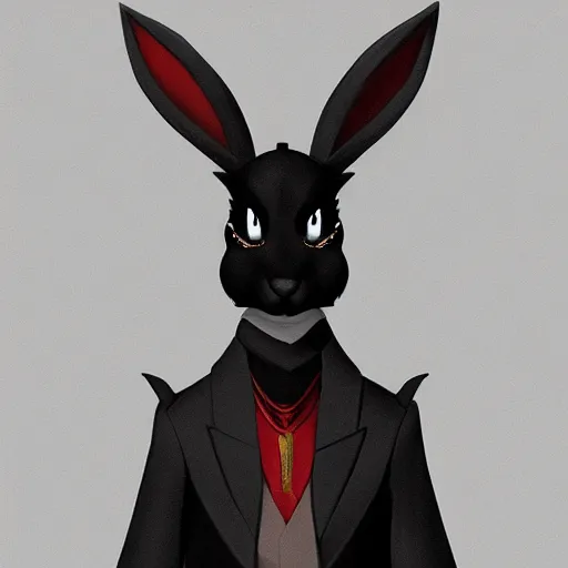 Image similar to anthropomorphic jackrabbit harengon with black skin, wearing stylized monk robes, wearing a very wide brimmed black hat, digital art featured on artstation