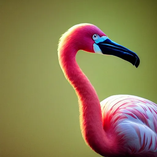 Prompt: wonderful portrait of a flamingo. Lovely feathers. Strapping lad.