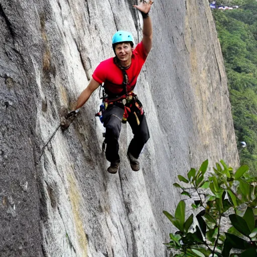 Image similar to ashton kutcher repelling down a cliff in costa rica, photo