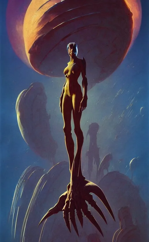 Image similar to exquisite imaginative scifi alien poster art, movie art, by lucusfilm, weta studio, moebius, james jean, frank frazetta, 8 k, denoised, sharp, crisp, high quality, cinematic