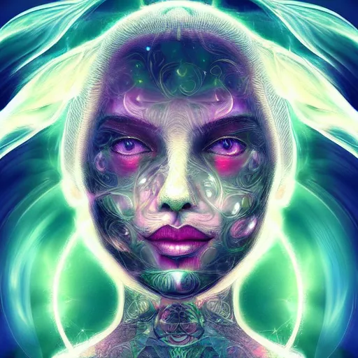 Image similar to beautiful detailed artistic portrait of a person travelling between different astral planes, digital art by lurid ( 2 0 2 2 ). featured on deviantart.