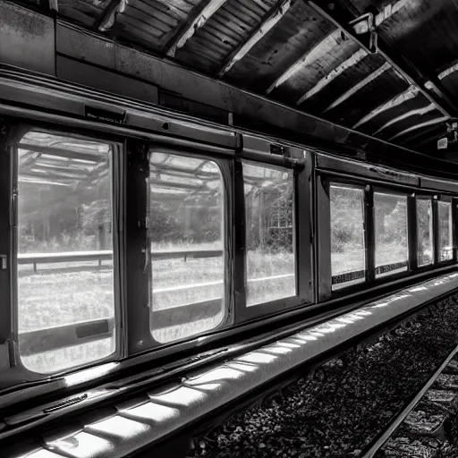 Image similar to inside and endless demonic train carriage, photo