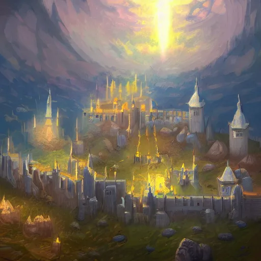 Prompt: radiant citadel, digital painting