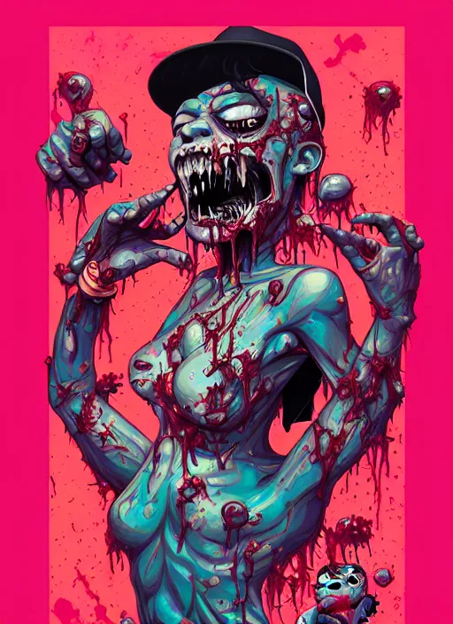 Image similar to zombie dripping swag, tristan eaton, victo ngai, artgerm, rhads, ross draws