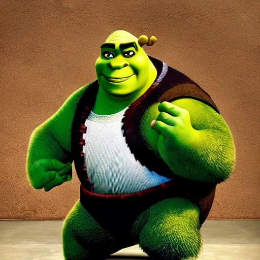 Image similar to shrek as kung fu panda