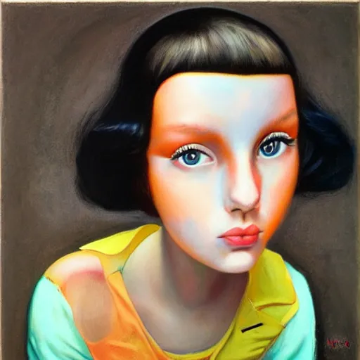 Glitchpunk girl, painting by Margaret Keane | Stable Diffusion | OpenArt