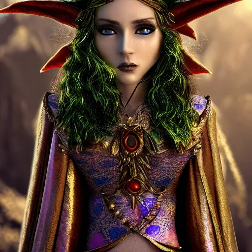 Prompt: photo of a beautiful elf with ornate robes, highly detailed, 4k, HDR, award-winning,