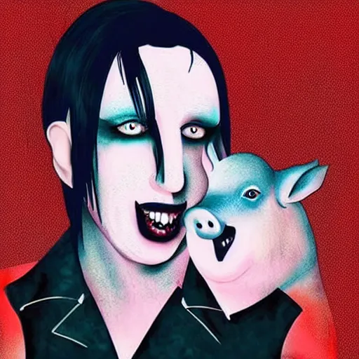 Image similar to marilyn manson as a pig