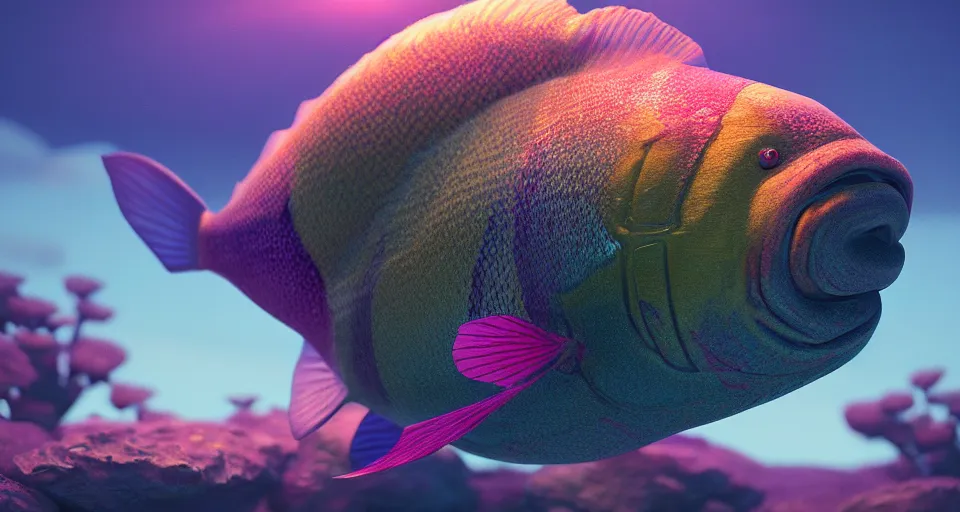 Prompt: a beautiful painting of a cabbagefish, octane render, brilliantly coloured, intricate, ultra wide angle, trending on artstation, dusk, volumetric lighting, polished, micro details, ray tracing, 8 k