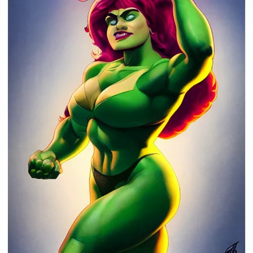 Image similar to lofi shehulk poster, Pixar style, by Tristan Eaton Stanley Artgerm and Tom Bagshaw.