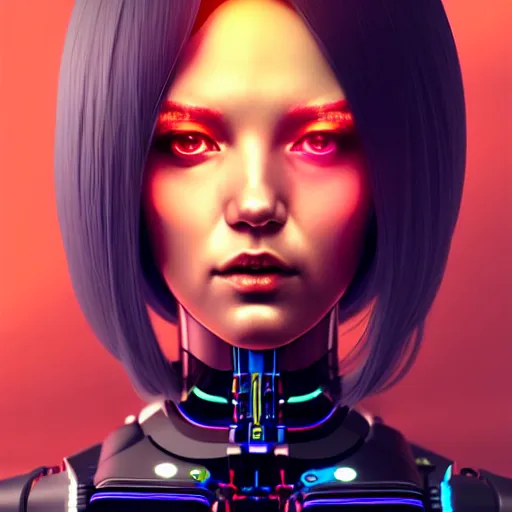 Prompt: a extremely detailed digital painting of a highly complex humanoid android woman with integrated cybernetic modifications, cyberpunk art by ilya kuvshinov, trending on cgsociety, computer art, ilya kuvshinov, artstation hd, artstation hq, photo realistic, hyperrealism