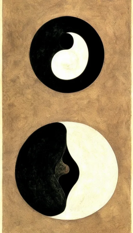 Image similar to Abstract representation of ying Yang concept, by Leonardo da vinci