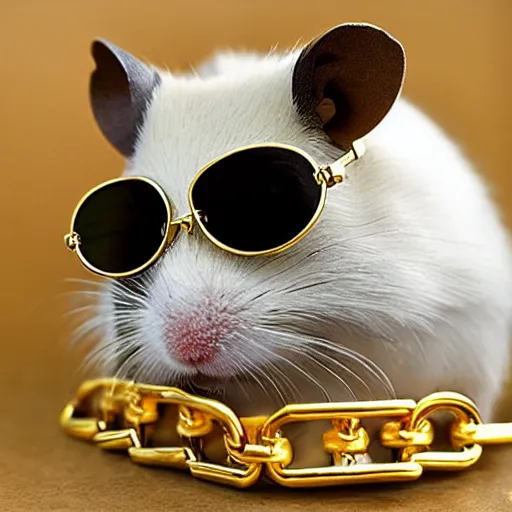 Image similar to cool hamster wearing shades and a gold chain