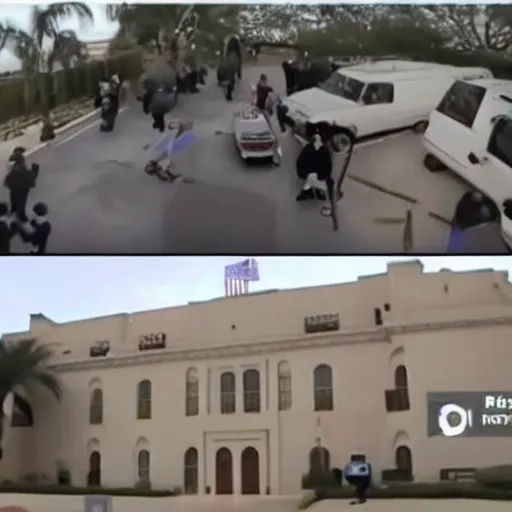 Image similar to cctv footage fbi raid on mar - o - lago with many agents