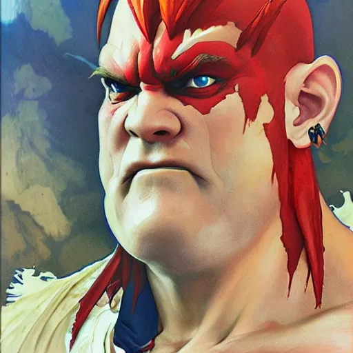 david koechner as akuma street fighter, 4 k, ultra, Stable Diffusion