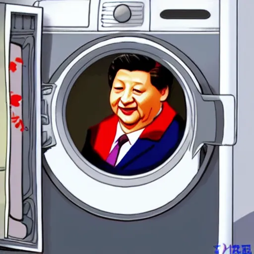 Image similar to xi jinping stuck in the washing machine