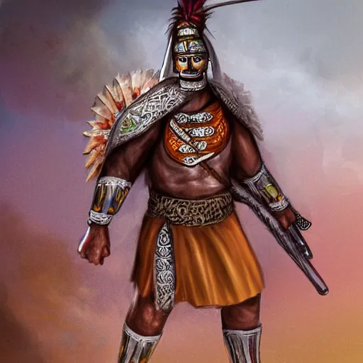 Image similar to mexican warrior, concept art