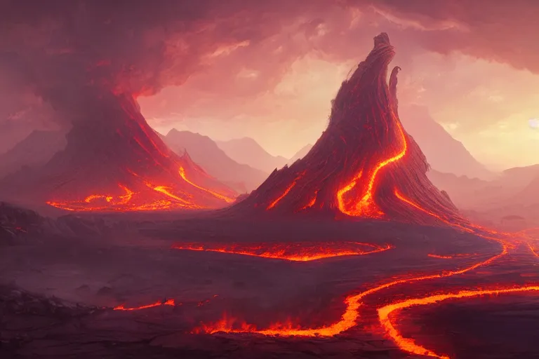 Prompt: the city of flowing lava and gold, mesmerizing, beautiful, fantastical, concept art, highly detailed, artstation, trending, widescreen resolution, feng zhu, shaddy safadi, noah bradley, tyler edlin, jordan grimmer, darek zabrocki, neil blevins, tuomas korpi