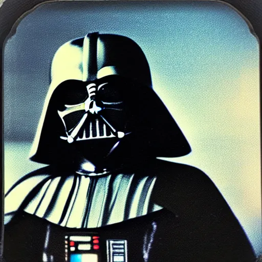 Image similar to a polaroid of darth vader