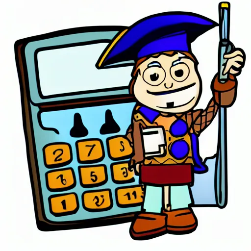 Image similar to wizard holding a calculator