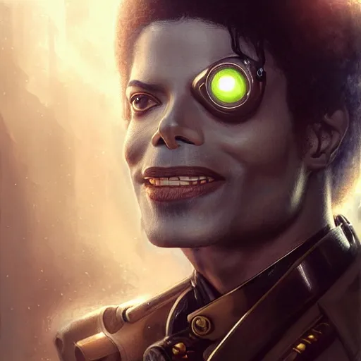 Prompt: cyborg michael jackson with a steampunk elepant, anatomy, bathed in light, highly detailed, photorealistic, artstation, smooth, sharp focus, illustration, unreal engine 5, 8 k, art by artgerm and greg rutkowski and edgar maxence