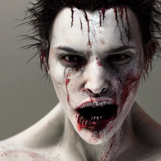 Prompt: hyperrealistic mixed media image of vampire in pain transforming into dust, stunning 3 d render inspired art by greg rutkowski and xiang duan and thomas eakes, perfect facial symmetry, flesh texture, realistic, highly detailed attributes and atmosphere, dim volumetric cinematic lighting, 8 k octane detailed render, post - processing, masterpiece,