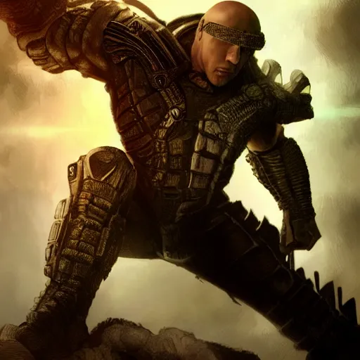 Prompt: high quality digital art of riddick