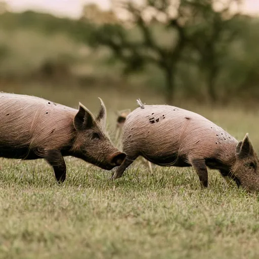 Image similar to wild pigs in the Texas hill country, 50mm, professional photography