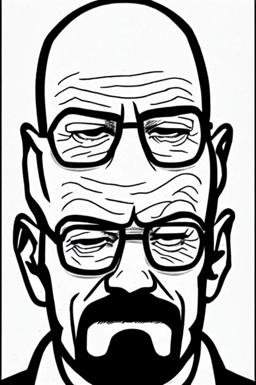 Image similar to walter white, in the style of dan parent, as drawn by dan parent for archie comics,