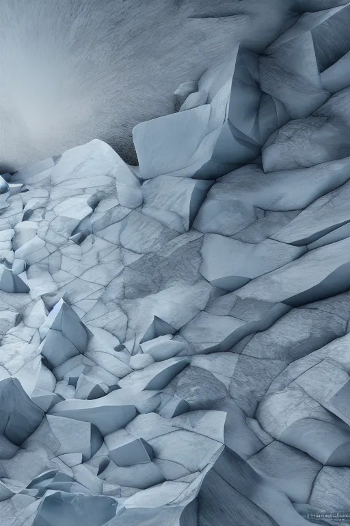 Prompt: 3 d render, abstract nature, glacier, antarctica, monolith, 3 d artwork, sci - fi, space