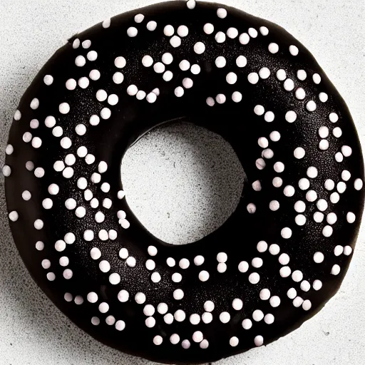 Prompt: black krispy kreme donut black