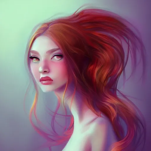 Prompt: beautiful girl, digital art, trending on artstation