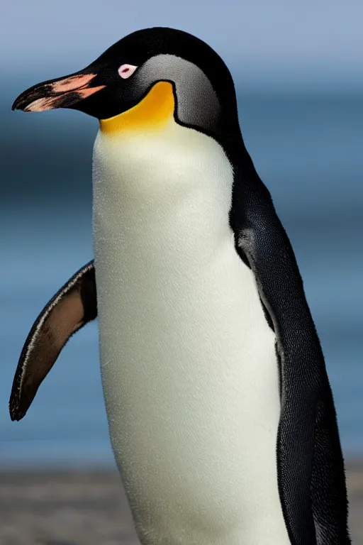 Prompt: a half penguin half rabbit, national geographic photograph